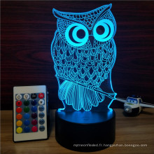 3D LED RGB USB lampe de bureau illusion nuit lampe avec télécommande